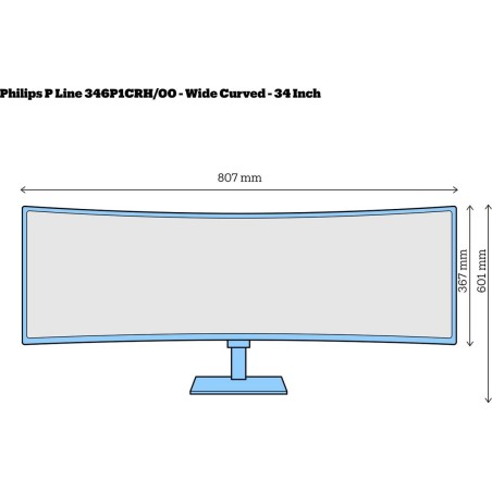 Philips P-line 346P1CRH 34" UltraWide Docking Monitor - 3440 x 1440, HDMI, DisplayPort, USB-C, 100Hz - Elevate Your Productivity